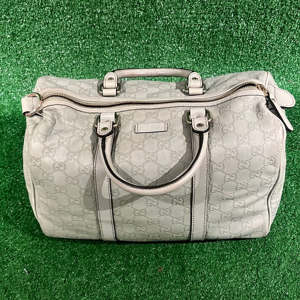 Gucci light green leather Boston bag pre loved